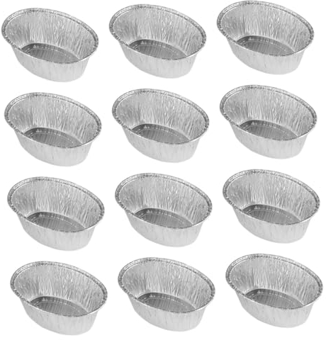 PHENOFICE Lot De 125 Bols Jetables En Papier D'aluminium Ovales Résistants à Haute Température, Légers Et Empilables, Pour Barbecue, Cuisson Au Four Et Conservation Des Aliments