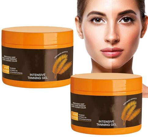 CROOT 2PCS Luxury Intensive Tanning Gel, Intensive Tanning Luxe Gel, Natural Tanning Accelerator Cream Gel for Natural Tan Skin, Tanning Cream for Sunbeds & Outdoor Sun(5oz/1pcs)