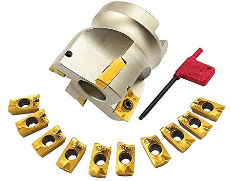 HunrichoPlanfräshalter, 50 mm, 50-22-4T, CNC-Planfräser, Schaftfräser, Schaftfräser mit APMT1604PDER -DP Schaft Planfräser Dorn BAP400R 50-22-4T (BAP400R 50-22-4T + APMT1604PDER gelb)