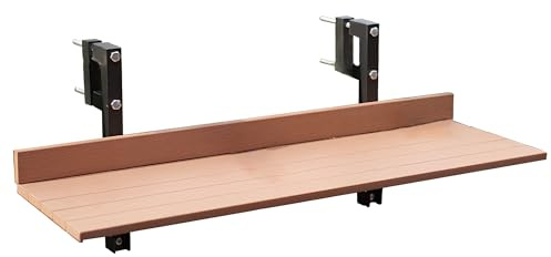 Mesa Colgante Plegable para Balcón con Barandilla Ajustable para Terraza, Patio y Porche