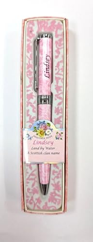 JRose Collections Personalised Ladies Pen with Name - Gift Boxed with Name Meaning - Black Ink Twistable Pen - Elegant Writing Instrument for Women (Lindsey)
