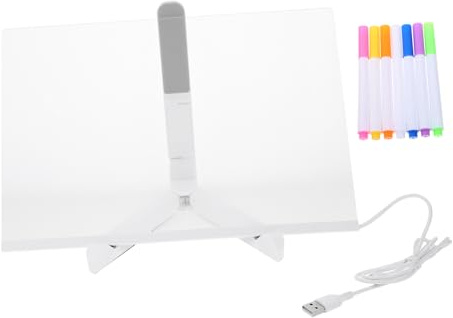 SHINEOFI Lavagna Luminosa USB in Acrilico, Scrivibile e Facile da Pulire, Stabile da Appoggio, per Casa e Cucina