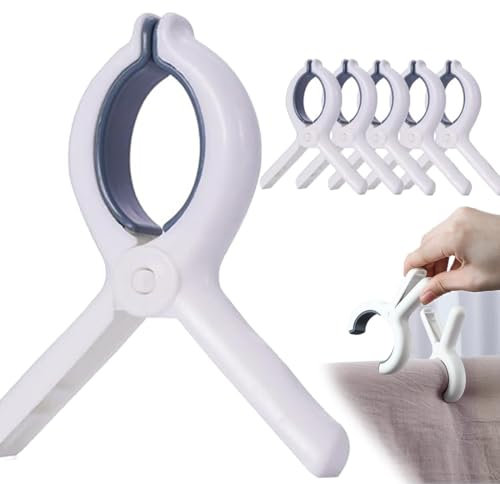 WeddHuis 6 pezzi Mollettoni per Teli Mare, Forti e Resistenza al Vento, Mollette Grandi per Asciugamani da Spiaggia, Asciugamani da Bagno, Biancheria da Letto, Abiti Pesanti, Mollette per Bucato