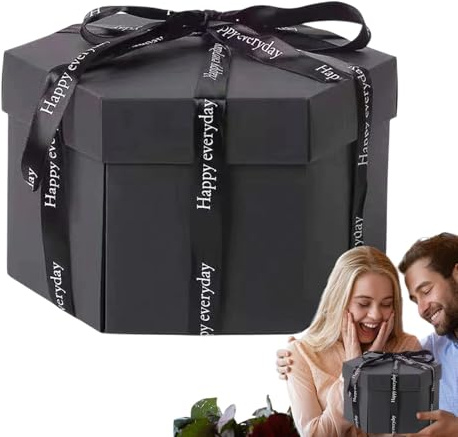 Valentinstag-Geschenkbox, explodierende Geschenkbox - Explosive Geschenkbox Scrapbook-Box mit 6 Gesichtern - Fotoalbum, Scrapbook, einzigartige Überraschungs-Geburtstagsbox für den Valentinstag, Gebur