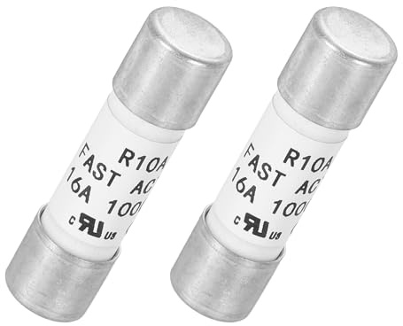 QUARKZMAN 2er Packung Keramik Sicherung 16A, Schnellsicherung Feinsicherung 10X38mm Zeitverzögerung Kartuschen-Sicherung 1000V DC für Photovoltaik-Solarsysteme
