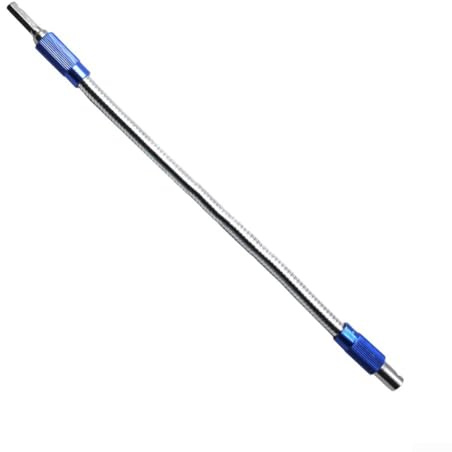 Manguera flexible de metal compatible con taladros manuales y eléctricos estándar, ideal para zonas de difícil acceso (azul)