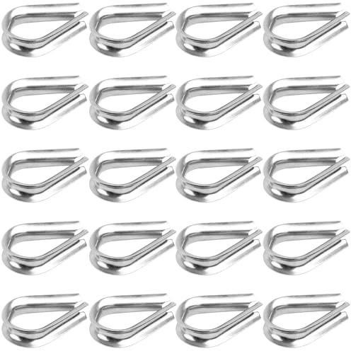 Akamino 20 Pcs M10 Wire Rope Thimble, 10mm 304 Stainless Steel Thimbles for 3/8 Dia Wire Rope, Heavy Duty Lug Heart Cable Thimble Rigging Tools for Clothesline,Boat Rigging, Hardware Fittings