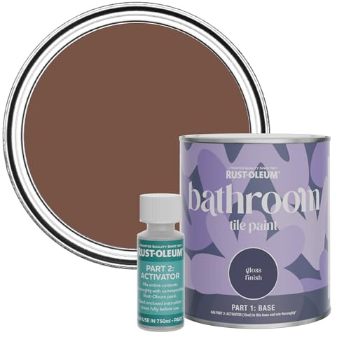 Rust-Oleum Water-Resistant Bathroom Tile Paint in Gloss Finish - Faded Ember 750ml