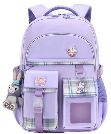 Suncadmious Mochila IRLS Linda mochila escolar para niñas, niños, adolescentes, mochila Kawaii para niños para primaria y primaria