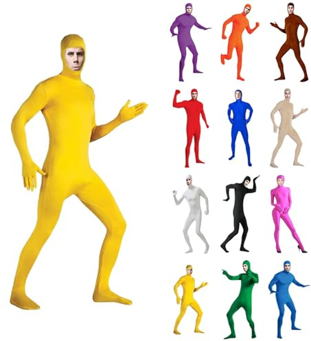 POIUIYQA Unisexe Cosplay Scène Performance Costume Couleur Unie Seconde Peau Costume Deguisement Combinaison Intégrale