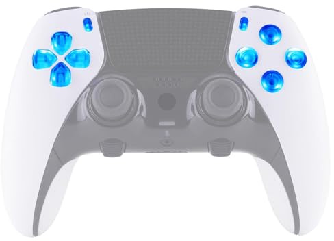 eXtremeRate LED Boutons pour ps5 Edge Manette | Face Buttons pour ps5 Edge Controller,Touche Lumineuse Multicolore avec 7 Couleurs 9 Effets-Transparent Clair