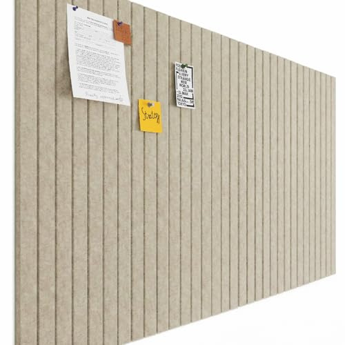 120x90cm Große Filz Pinnwand Selbstklebend: 12 Stück Streifen Filzboard Dekorative Pinwand für Büro, Küche, Kinderzimmer als Memoboard, Fotowand, Korkwand Alternative mit Hochviskos Klebeband