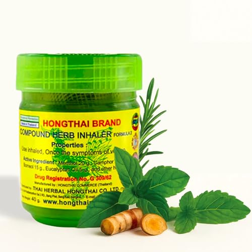 Pot vert HongThai Brand Officiel recette original Herb FORMULA 2 COMPOUND, inhalateur aux huiles essentielles et de plantes - Inhaler Thailand aromatique traditionnel anti stress décongestionnant 25g