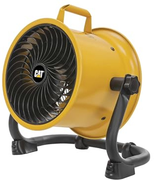 CAT Caterpillar HVD-9AC Ventilatore da Pavimento Industriale Ø23 cm 90W 4 Velocità Alta Velocità 27 m³/min Pale in Alluminio Orientabile Montaggio a Parete Compatto e Potente