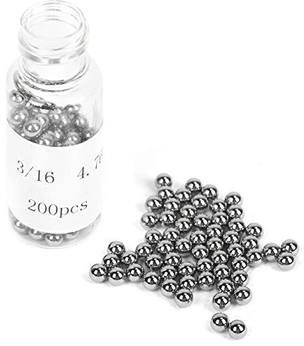 Bewinner 200 Sfere per Cuscinetti per Bicicletta da 3/16 Pollici, Sfere di Precisione in Acciaio Inossidabile 304 per Cuscinetti, Accessori per Forniture Industriali Resistenti Alla Corrosione