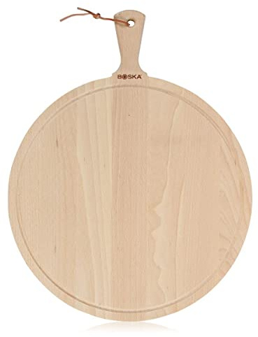 Boska Servierbrett Rund Amigo XL/für Pizza, Käse oder Tapas / 42 cm/Holz/Braun | aun