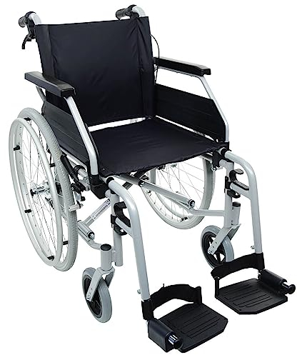 Rollstuhl Primus MS 2.0 - faltbarer Transportrollstuhl - Reise-Rollstuhl mit Steckachsensystem und Trommelbremse - Sitzbreite 38 cm - Faltrollstuhl - Transitrollstuhl