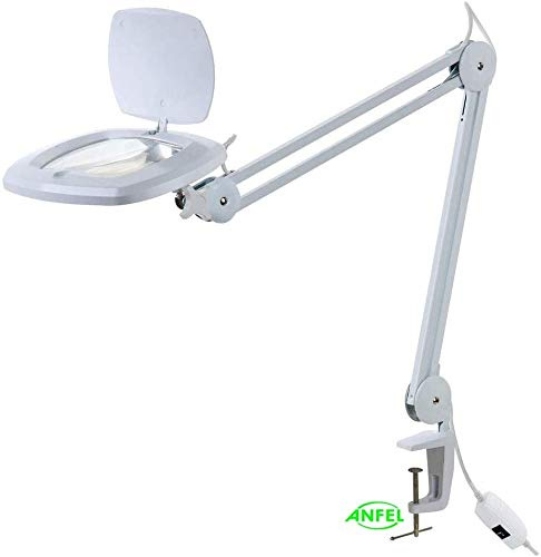 Lampada pantografo da tavolo con morsetto 3 diottrie con illuminazione led alta resa