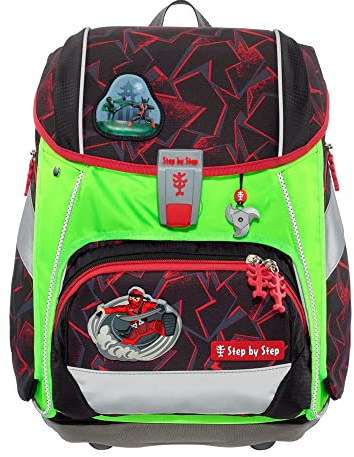 Step by Step LED Neon Pull-Over für 2in1 Plus Schulranzen, Reflektorüberzug mit LED-Leuchteffekt für mehr Sichtbarkeit, grün