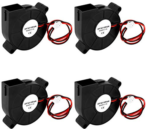 3D Drucker Lüfter 4 Stück DC 24V 2 Pin Mini Lüfter, 50 x 50 x 15mm 3D Drucker Fan mit 30cm Kabel, Turbo Gebläse Kühlung Ventilator Heizkörper Lüfter 3D Drucker Zubehör