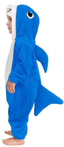 HSCTEK Infant Shark Baby Costume, Newborn Animal Onesie Cosplay Boys Girls, Halloween Pajamas Clothes Toddler Kids Child Blue, 6-9 Months