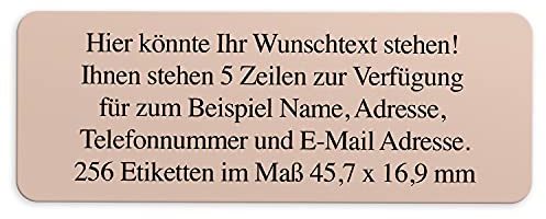 Adress-Aufkleber | PERSONALISIERT | 256 Stück | kleine Etiketten mit Wunsch-Text - Farbe Alt-Rosa | für Namen und Adressen