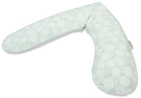 Das Original Theraline Stillkissen + Bezug Dinkelfüllung Pusteblume zartgrün