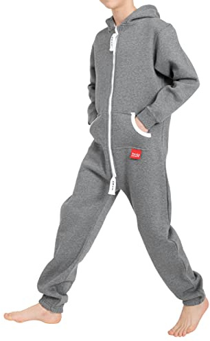 Basisstoff Jumpsuit Yuppie för barn, pojkar och flickor, overall/onesie, Mörkgrå, 134-140
