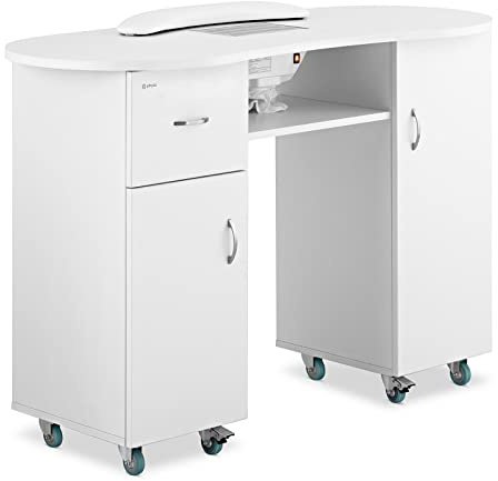 Physa Phy-MT-7 manikyrbord (1 200 x 503 x 803 mm, 1 vitt med dammdammsugare och handledsstöd)