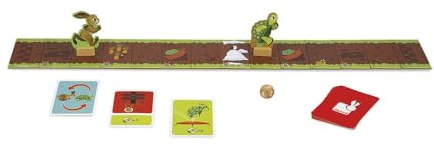 Janod - Go Turtle! - Brettspiel für Kinder - Solitär-Strategiespiel - Thema Hase und Schildkröte - FSC-Zertifiziert - ab 6 Jahre, J02629, Mehrfarbig