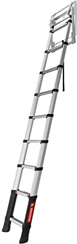 Dachbodenleiter 2,45m von TELESTEPS I Made in Sweden I Loft Line I Kompakte Qualitätsleiter mit patentiertem Premium Design I Anti-Rutschprofil I EN 14975 I 72324-541