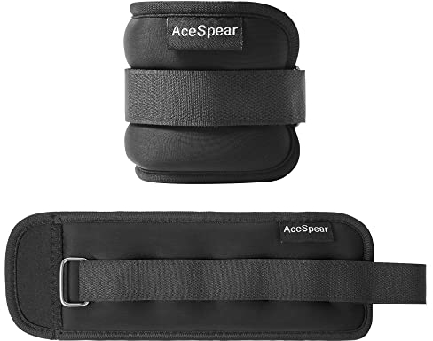 AceSpear Gewichtsmanschetten Gewichte für Beine und Arme für Damen und Herren 2 * 0,5kg / 2 * 1kg / 2 * 1,5kg / 2 * 2kg / 2 * 3kg Fußgewichte Gewichte Laufen Fitnessstudio (1kg x 2)