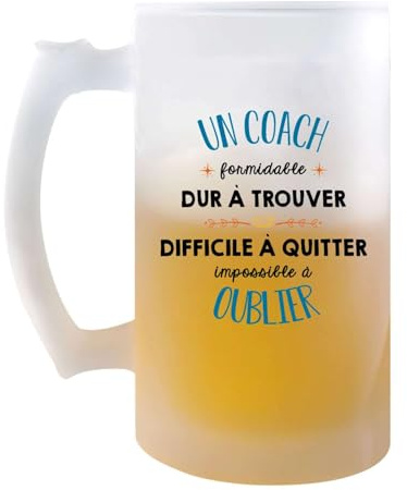 Planetee Chope de bière Formidable Coach homme | Idée Tasse Cadeau Travail Boulot Métier Retraite Collègue Pinte cervoise