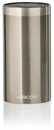 Arcos Tacos - Bloque Universal para Cuchillos hasta 20 cm - Hecho de Acero Inoxidable lacado en gris con interior de fibras de polipropileno - Color Gris