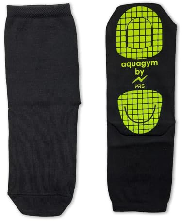 PRS Anti Rutsch Socken, Poolsocken Wasserschuhe Kinder, Damen, Herren, Wassersocken Erwachsene Hygienesocken Anti-Warzen Unisex Schwarz