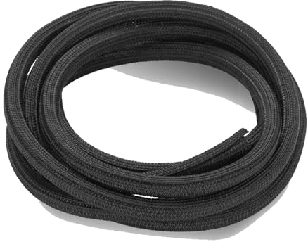 Ewent 8m Kabelschlauch,Ø13mm selbstschließend Kabelkanal, Flexibler Polyester Kabelmantel,Kabelmantel Für Büro,Haus,Auto,Kabelmanagement für Schreibtisch, TV, PC,Kabelschutz für Hund,Katze,Schwarz