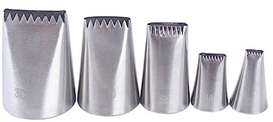 ABOOFAN 5pcs Stainless Steel Woven Decorating Nozzle Squeeze Sauce Mouth for Cake Drip Icing and Cookie Decorating Pastry Tips Baking Tool
