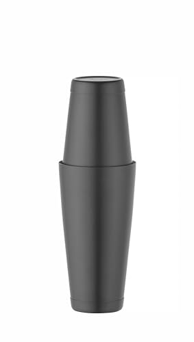 HENDI Cocktail Shaker, BarUp, agitatore Boston Tin-on-Tin, uso universale, 2 bicchieri di metallo ponderati: 600ml, ø90x(H)140mm e 800ml, ø92x(H)174mm, inox, nero