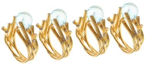 PACKOVE 4stücke Teiliges Damenring Mit Blauen Kristallkugeln Modischer Fingerring Für Besondere Anlässe Elegantes Schmuckstück Für Frauen Für Hochzeiten Und Partys
