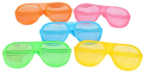 Holibanna 5stücke Lustige Überdimensionale Sonnenbrillen Bunte Shutter Brillen Für Partys Cosplay Und Fotos Robuste Und Leichte Accessoires Zur Gestaltung Von Feierlichkeiten Zufällige