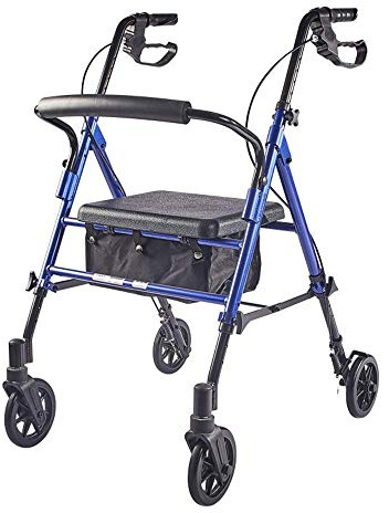 Walker, Wheeled Rollator Walker Med Sits Fällbar Transportstol För Vuxna Senior Äldre Utomhus