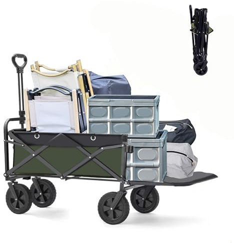 Trolley on wheels,100KG/100L Heavy Duty Trolley With Rear Opening And Adjustable Handle For Camping Garden Sand Beach Christmas