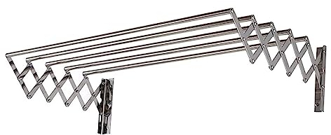 HIARAN Wäscheständer Handtuchhalter Ausziehbar Faltbar Wandmontage Wäscheständer 5 Hängende Wäscheständer Handtuchstange Lufttrockner Rack für Innen Badezimmer Balkon Outdoor Lucky Star