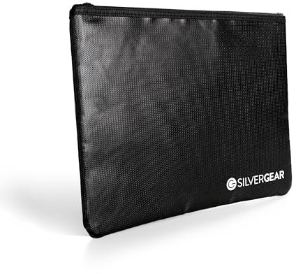 Silvergear® Feuerfeste Dokumententasche A5 | Wasserdichte Dokumentenmappe A5 | Feuersichere Brieftasche | Sichere Banktasche | Geldtasche | Schwarz