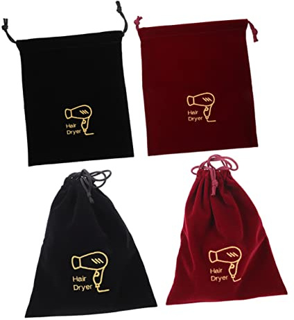 Healeved 4stücke Teiliges Haartrockner-aufbewahrungssäckchen Kordelzug Haartrockner Organizer Kordeltaschen Wiederverwendbar Reißfest Leicht Für Reisen Und Gästezimmer