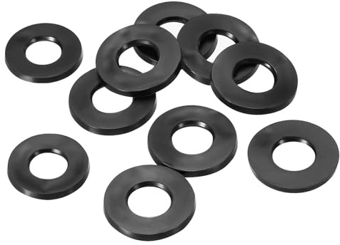 PATIKIL M12 Gummi Unterlegscheiben Gummidichtung Rund, 10 Stück 12mm ID 24mm OD 3mm Dick Flache Unterlegscheiben Set Dichtungsgummi für Wasserhahnrohr Befestigungsschraube, Schwarz