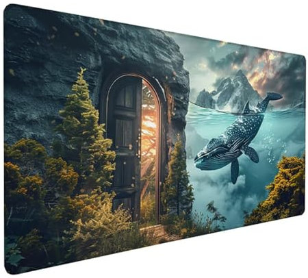 Blau Schreibtischunterlage Tier Mousepad Groß 1000x500x3 mm XXL Mauspad mit Wasserdicht rutschfest Gummibasis, für PC MacBook und Laptop Mousepad Gaming Zubehör für Büro Deko Aesthetic Gifts Z-420