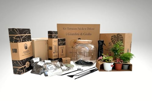 Kit Terrarium DIY Master : récipient en verre, 26 cm circonférence, 27 cm hauteur, bouchon en liège