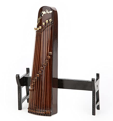 Miniature Chinese Zither Model, Wooden Musical Instrument Model, Photographic Prop Model Musical Instrument for Desktop Decoration Gifts(10cm)