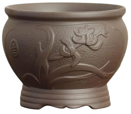 SBCGFY Vaso da fiori in ceramica retrò per la casa, viola, sabbia, pianta grassa traspirante, vaso per orchidee
